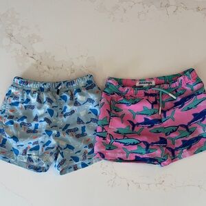 Maamgic Kids' Swim Shorts - Blue Shark Print & Pink Whale Print
